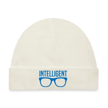 Intelligenter Junge oder Mädchen - Baby Premium Organic Mütze - Naturweiß - Vorne