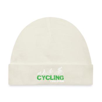 Cycling Evolution Bike Entwicklung Radfahrer - Baby Premium Organic Mütze - Naturweiß - Vorne