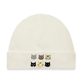 cats, Katzen, wie Warrior - Baby Premium Organic Mütze - Naturweiß - Vorne