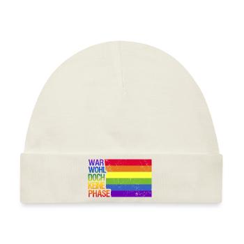War wohl doch keine Phase Regenbogen Demonstration - Baby Premium Organic Mütze - Naturweiß - Vorne