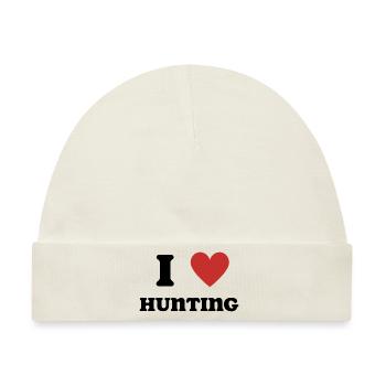 I Love Hunting - Baby Premium Organic Mütze - Naturweiß - Vorne