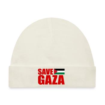 Save gaza - Baby Premium Organic Mütze - Naturweiß - Vorne