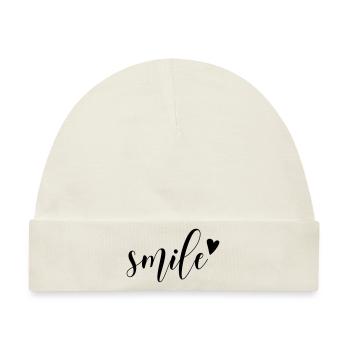 smile - Baby Premium Organic Mütze - Naturweiß - Vorne