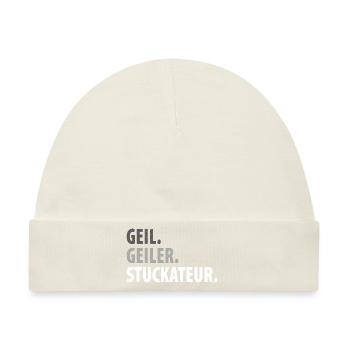 Stuckateur Gipser Stukkateur Verputzer Geschenk - Baby Premium Organic Mütze - Naturweiß - Vorne