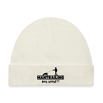 Mantrailing was sonst Silhouette Suchhund Hunde - Baby Premium Organic Mütze - Naturweiß - Vorne