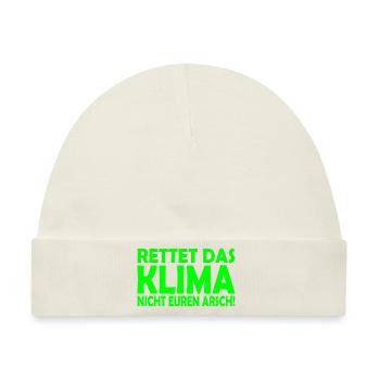 Klima retten - Baby Premium Organic Mütze - Naturweiß - Vorne