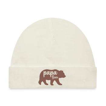 Papa Bear brown Bear Animal - Baby Premium Organic Mütze - Naturweiß - Vorne
