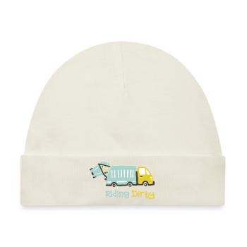 Fahren Mit Einem Schmutzigen Müllwagen - Baby Premium Organic Mütze - Naturweiß - Vorne