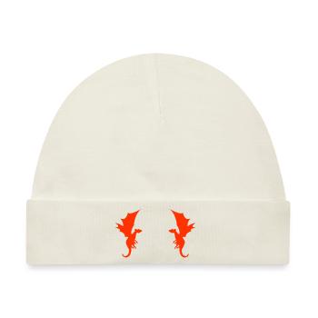 Drache Drachen Muster - Baby Premium Organic Mütze - Naturweiß - Vorne