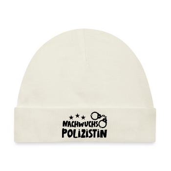 Nachwuchs Polizist Nachwuchs Polizistin Polizeiaut - Baby Premium Organic Mütze - Naturweiß - Vorne