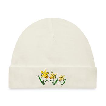 Narzisse Blumen Frühling - Baby Premium Organic Mütze - Naturweiß - Vorne
