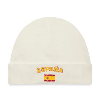 Flagge Spaniens, getragener Effekt und Text - Baby Premium Organic Mütze - Naturweiß - Vorne