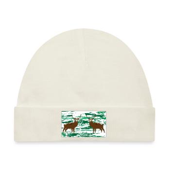 Hirsche im Wald - Baby Premium Organic Mütze - Naturweiß - Vorne