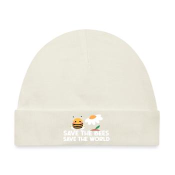 Save the Bees Save the World - Baby Premium Organic Mütze - Naturweiß - Vorne