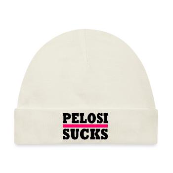 Nancy pelosi sucks - Baby Premium Organic Mütze - Naturweiß - Vorne