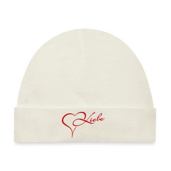 Herz mit Liebe Gefühl - Baby Premium Organic Mütze - Naturweiß - Vorne