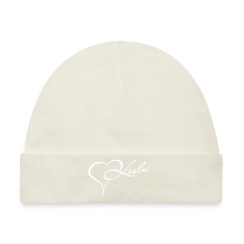 Herz mit Liebe Gefühl - Baby Premium Organic Mütze - Naturweiß - Vorne