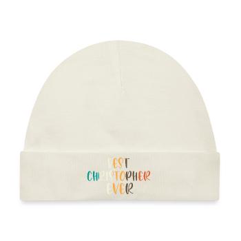 Vorname Christopher Name Christopher Geschenk - Baby Premium Organic Mütze - Naturweiß - Vorne