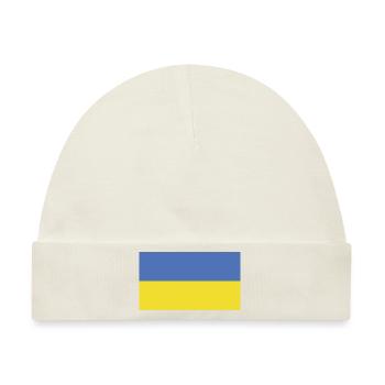 Ukraine Flagg Flage - Baby Premium Organic Mütze - Naturweiß - Vorne