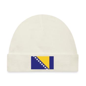 Bosnien H Flagge Bosna - Baby Premium Organic Mütze - Naturweiß - Vorne