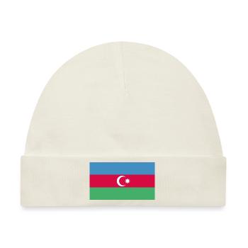 Aserbaidschans Flagge WM EM - Baby Premium Organic Mütze - Naturweiß - Vorne