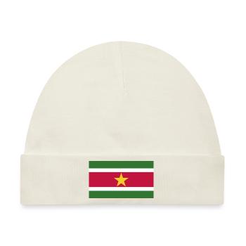 Surinam Flagge - Baby Premium Organic Mütze - Naturweiß - Vorne