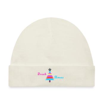 Fresh Xmas - 80's Weihnachts Design - Baby Premium Organic Mütze - Naturweiß - Vorne