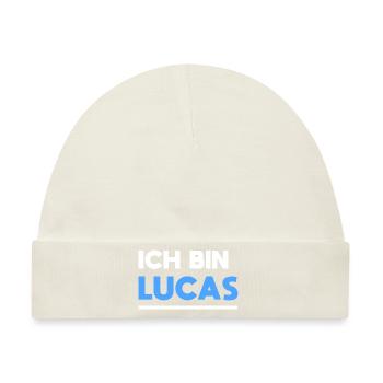Lucas Name Spruch für stolze Lucas - Baby Premium Organic Mütze - Naturweiß - Vorne