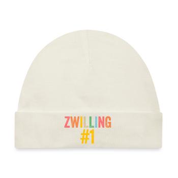 Zwillingsgeschwister Zwilling Zwillinge - Baby Premium Organic Mütze - Naturweiß - Vorne