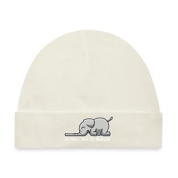 Elefant - zu faul, sich zu bewegen - Baby Premium Organic Mütze - Naturweiß - Vorne