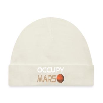 Occupy MARS Retro Awesome Space Planet Adventure - Baby Premium Organic Mütze - Naturweiß - Vorne