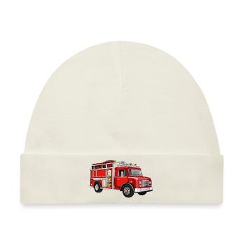 Feuerwehrauto Feuerwehr Löschfahrzeug Brand - Baby Premium Organic Mütze - Naturweiß - Vorne