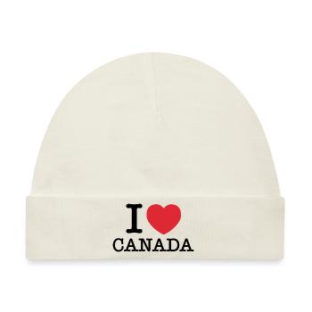 Ich liebe Kanada | Kanada | I Heart Kanada - Baby Premium Organic Mütze - Naturweiß - Vorne