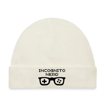 Incognito Nerd (Schwarz) - Baby Premium Organic Mütze - Naturweiß - Vorne