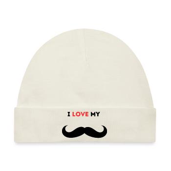 I love my Mustache - Baby Premium Organic Mütze - Naturweiß - Vorne