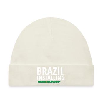 Brasilien Flagge Brasilianische Fahne Südamerika - Baby Premium Organic Mütze - Naturweiß - Vorne