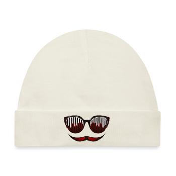 Fun Sonnenbrille Hipster Schnurrbart 2809 B - Baby Premium Organic Mütze - Naturweiß - Vorne