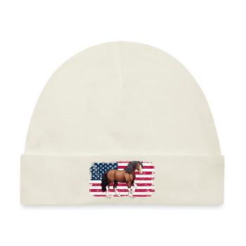 kaltblüter-Pferd Pferdeliebhaber Reiten USA - Baby Premium Organic Mütze - Naturweiß - Vorne