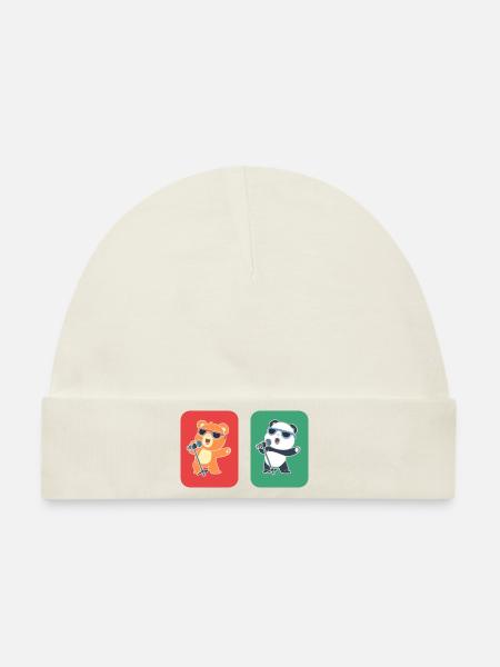 Tiergesang Karaoke -Enthusiast - Baby Premium Organic Mütze - Naturweiß