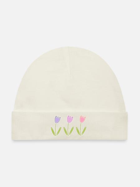 Tulpen Blumen - Baby Premium Organic Mütze - Naturweiß