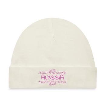 Geschenk für Alyssia - Baby Premium Organic Mütze - Naturweiß - Vorne
