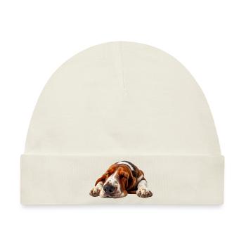 Basset Hound - Baby Premium Organic Mütze - Naturweiß - Vorne