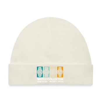 Uhr Uhren Luxusuhren Uhrensammlung - Baby Premium Organic Mütze - Naturweiß - Vorne