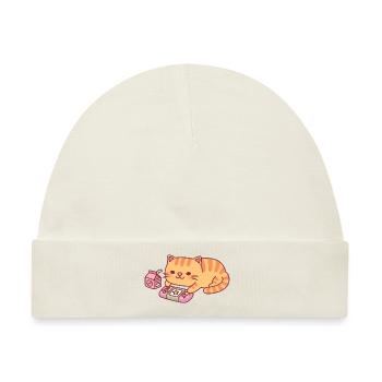 Niedliche orange getigerte Katze chillt mit Videospielen - Baby Premium Organic Mütze - Naturweiß - Vorne