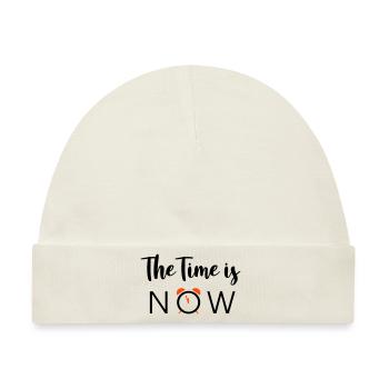 The Time is NOW - 2 Farben - Baby Premium Organic Mütze - Naturweiß - Vorne
