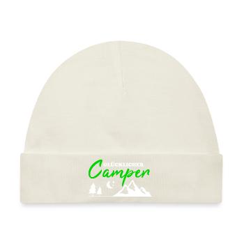 Glücklicher Camper Camping Männer Geschenk lustig - Baby Premium Organic Mütze - Naturweiß - Vorne