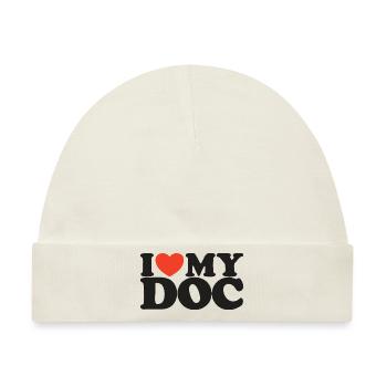 I love My doc Herz Shirt - Baby Premium Organic Mütze - Naturweiß - Vorne