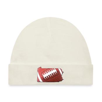 Football in der Pennsylvania State Landkarte - Baby Premium Organic Mütze - Naturweiß - Vorne