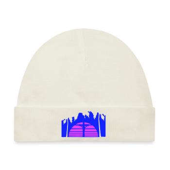Jesus Christus Kreuz Sonne Sohn Gottes Palmen Cool - Baby Premium Organic Mütze - Naturweiß - Vorne