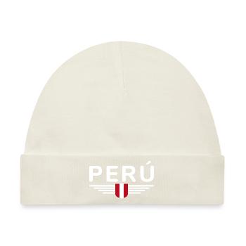 Peru Design – Farben der Anden - Baby Premium Organic Mütze - Naturweiß - Vorne
